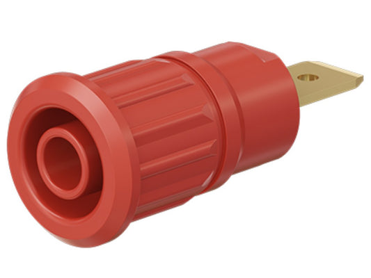 Socket SEB4-F6.3 gold-plated red CAT III 1000V 32A