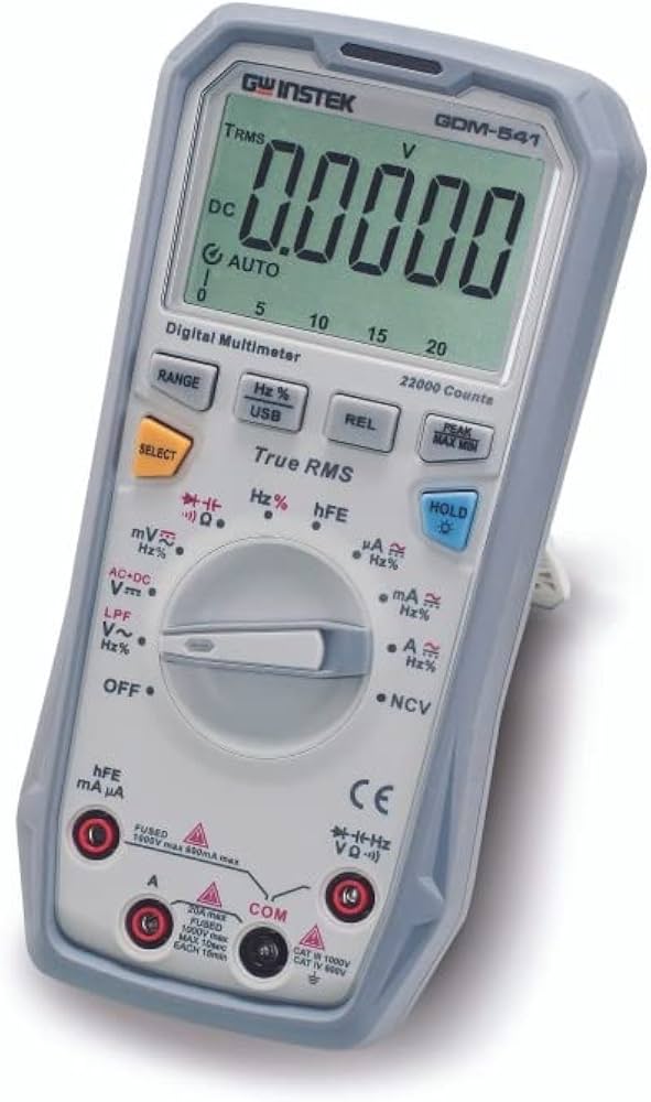 GW INSTEK multimeter 1000 V / 20 A AC, DC med hFE