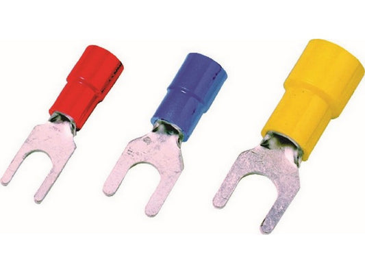 Kabelsko gaffel isoleret rød 0,5-1mm²-C3mm DIN 46 237