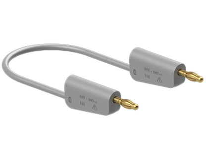 Silikon testledning 2,5 mm 100 cm GRÅ LK-4A-S25 32A 30V AC/60V DC gullbelagt kontakt