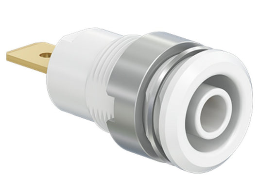 Socket SLB4-F6.3 gold-plated white CAT III 1000V 32A