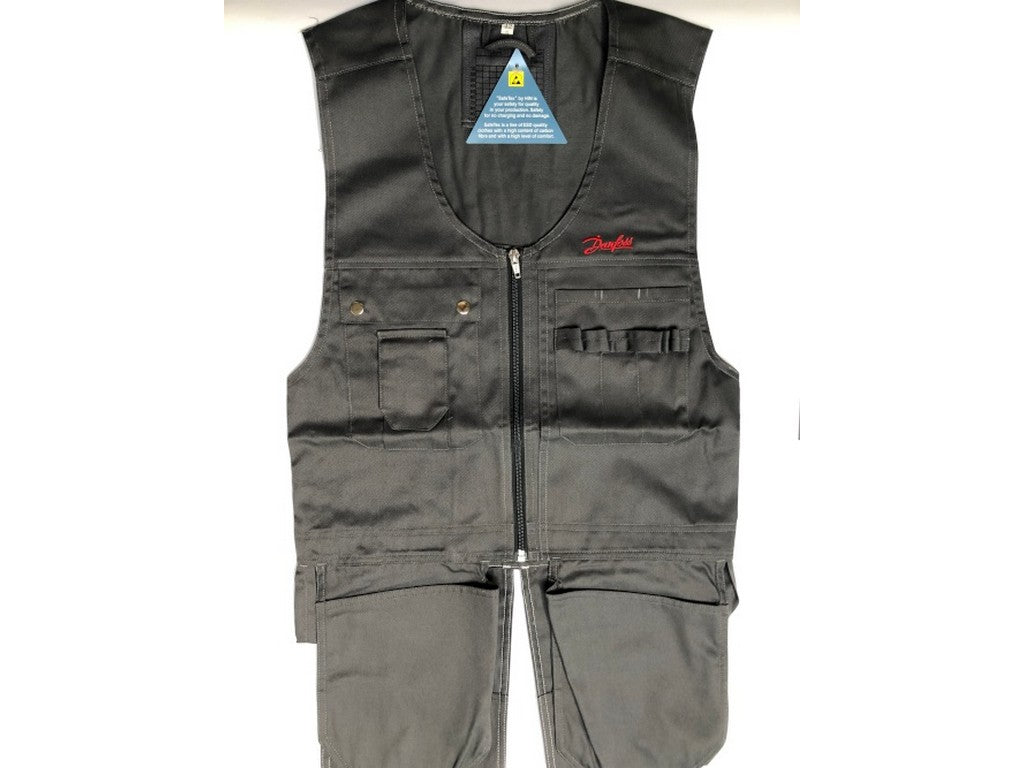 Work vest ESD Dark grey 42 with Danfoss logo
