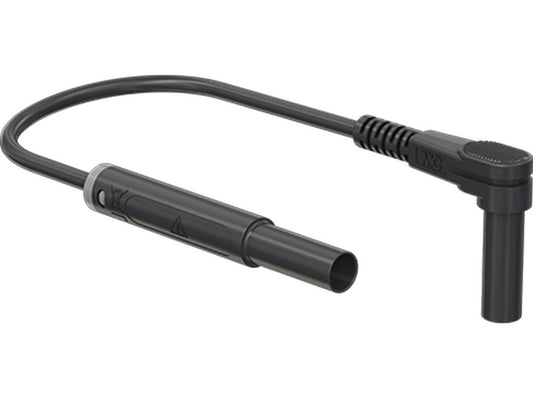 Prøveled. 1mm² silicone 1,0m sort SARK-4N-S10 vinkel/lige 1000V/19A CATIII