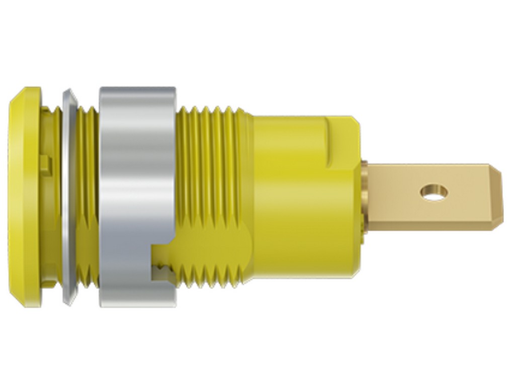 Socket SLB4-F6.3 gold-plated yellow CAT III 1000V 32A