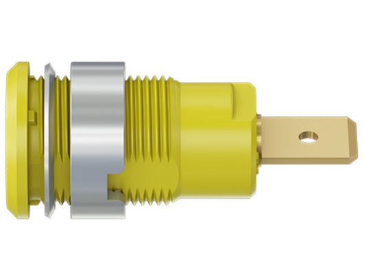 Socket SLB4-F6.3 gold-plated yellow CAT III 1000V 32A