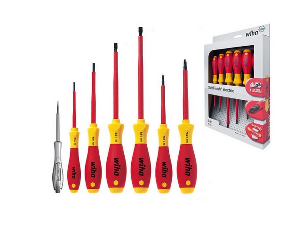 Screwdriver set 1000V Straight 3.0/4.0/5.5/6.5+PH1,PH2 incl. pole finder SoftFinish
