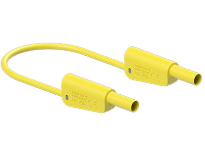 Testledning. SLK4N-F10 25cm GUL PVC 4mm 1000V CATII/600V CATIII 19A