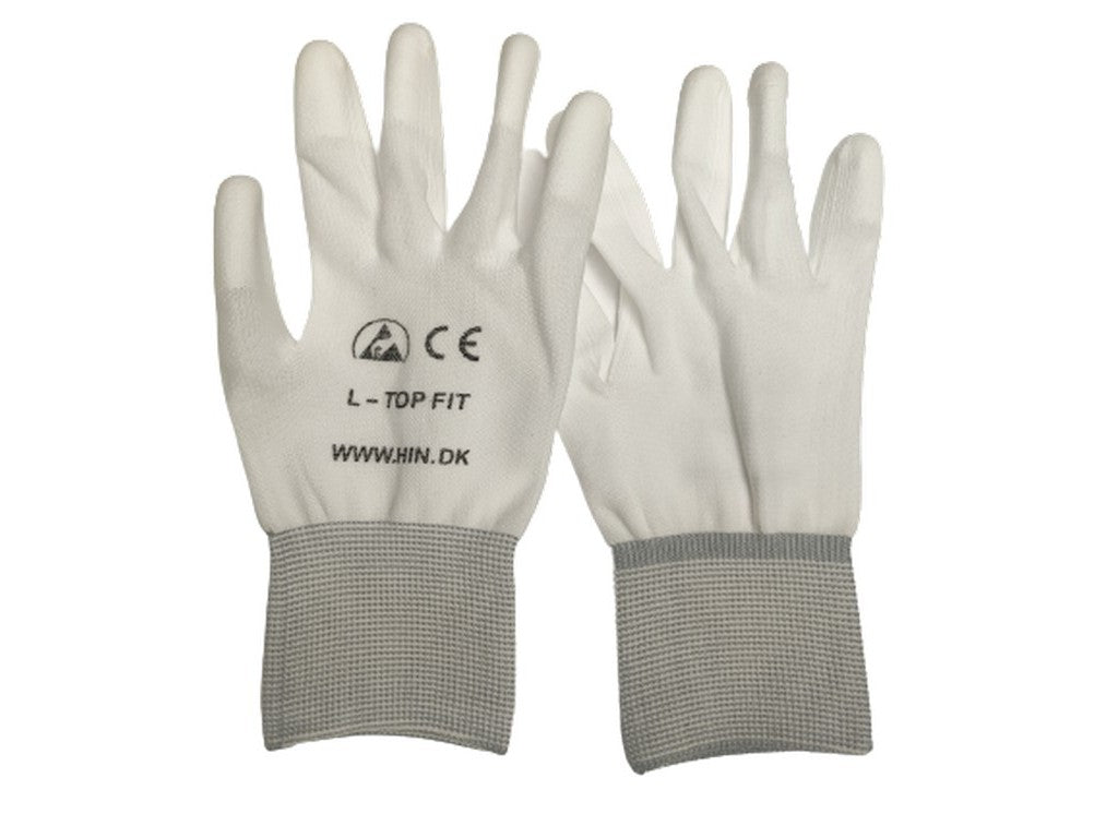 Gloves ESD White nylon Non-coated size L