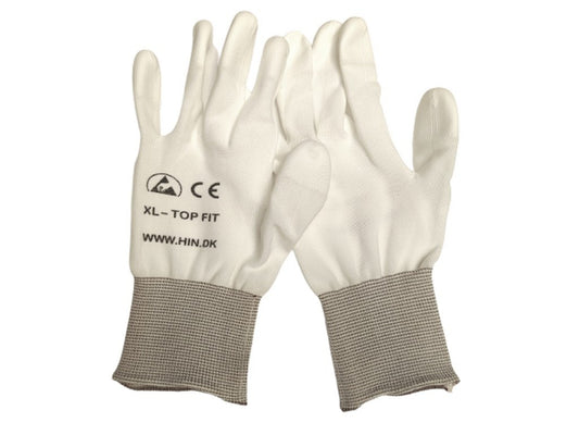 Handsker ESD Hvid nylon Non-coated str. XL