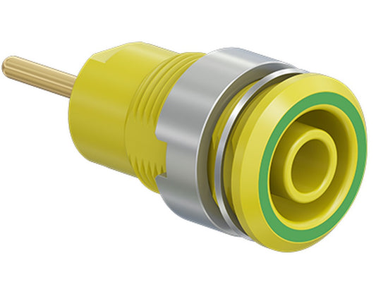 Socket SLB4-R gold plated Yellow/Green CAT III 1000V 24A
