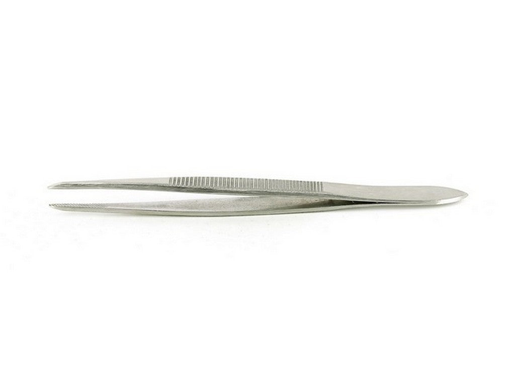 Tweezers thick round tip 120mm knurled handle