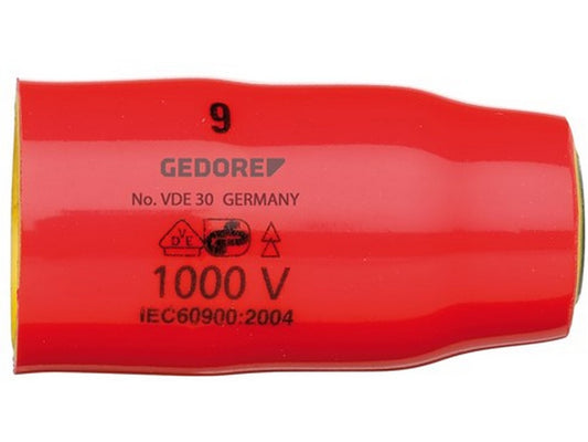 Gedore top 3/8" 1000V isoleret SW22mm m/indvendig 6-kant