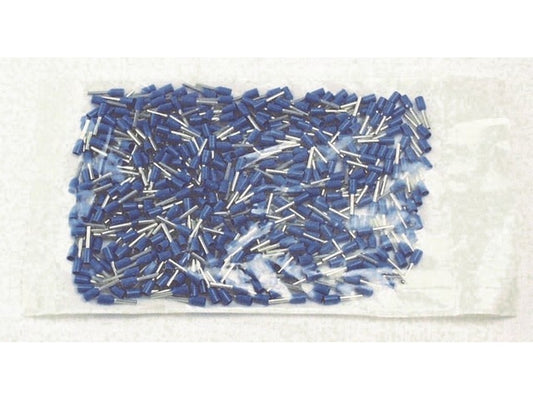Insulated terminal tube LIGHT BLUE 0.75mm-L12mm; bag w/500pcs.