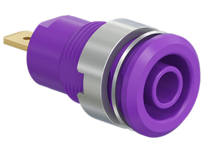 Stikkontakt SLB4-F gullbelagt fiolett CAT III 1000V 24A m/flatkontakt 4,8x0,8