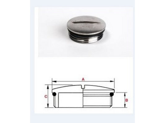 Blindplugg messing uten ring M20