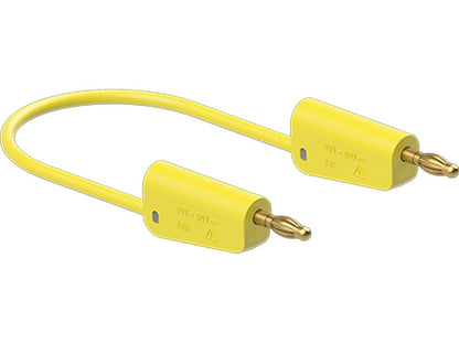 Silikon testledning 2,5 mm 25 cm GUL LK-4A-S25 32A 30V AC/60V DC gullbelagt kontakt