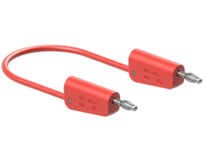 Silikon testledning 1mm 200cm RØD LK-4N-S10 19A 30V AC/60V DC nikkelbelagt plugg