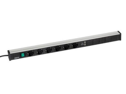 Power rail 836mm 6 sockets+switch+2xUSB