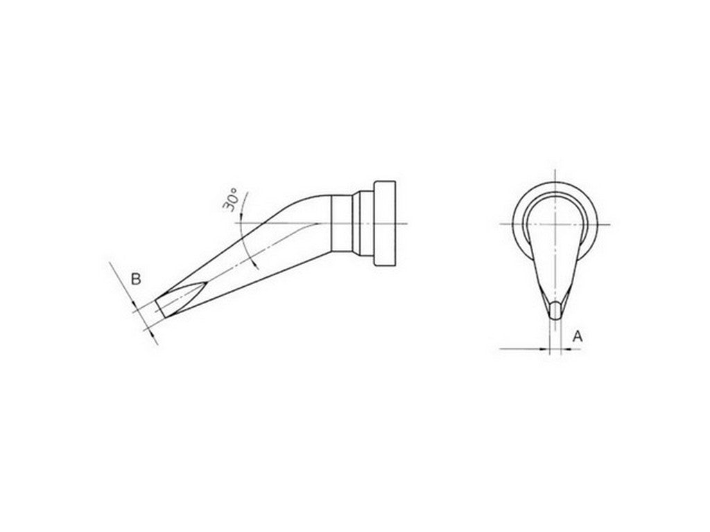 Loddespids 2,4mm bøjet LT-BX
