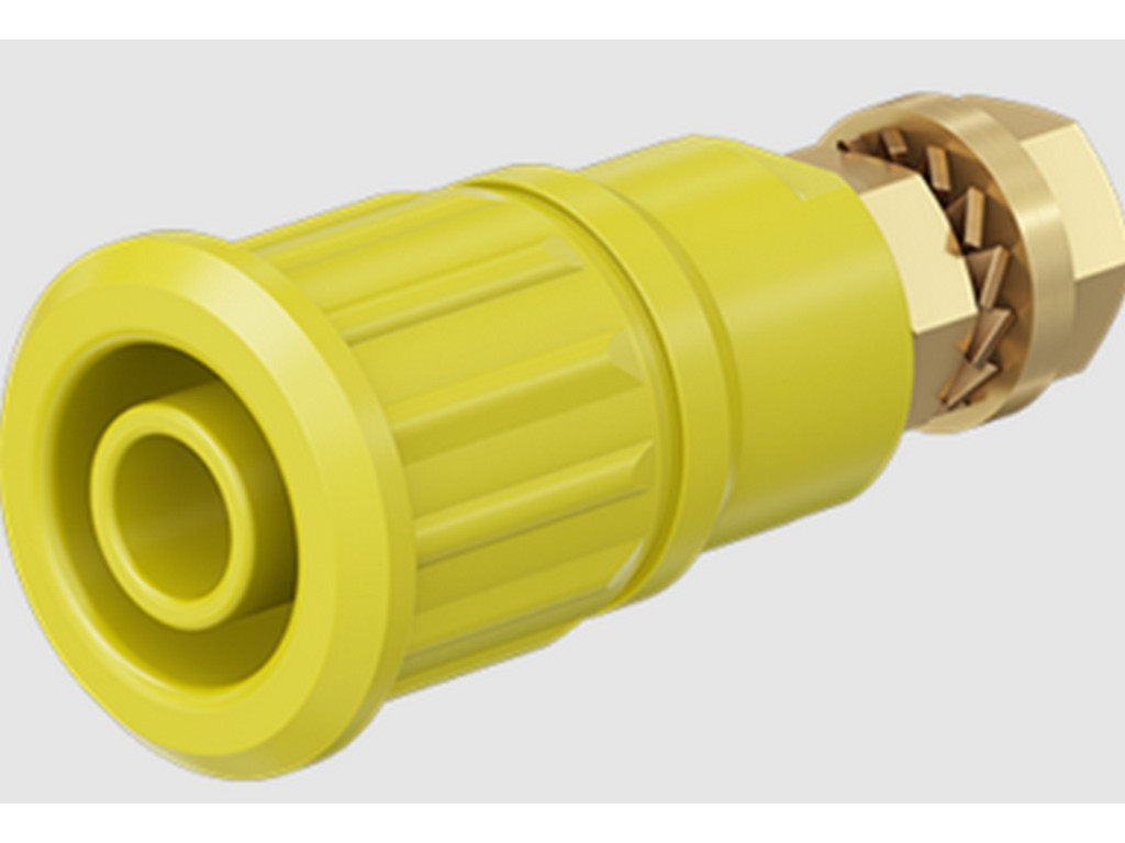 Socket SEB4-GK gold plated YELLOW CATIII 1000V/CATIV 600V 32A