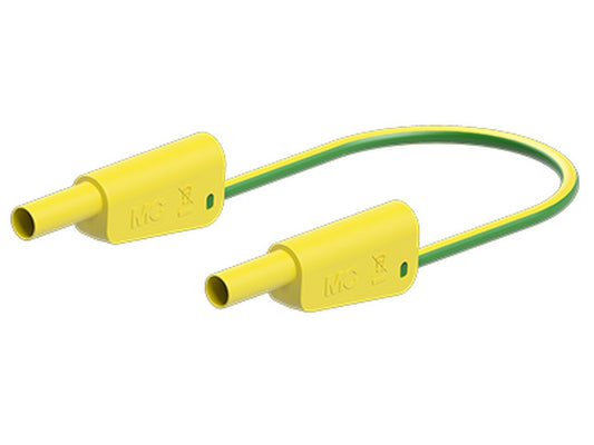 Test lead SLK-4N-F25 25cm YELLOW/GREEN Silicone 4mm 1000V CATII/600V CATIII 32A