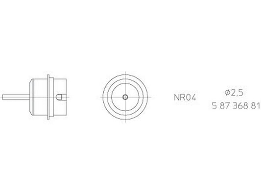 Varmluftdyse ø2,5mm NR04 uden vacuum for WHA2000