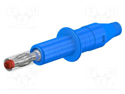 Bananstik lige X-GL-438 blå 600V - CAT II - 32A