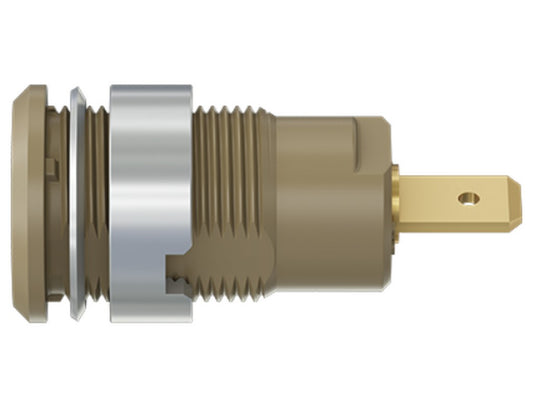 Socket SLB4-F gold-plated brown CAT III 1000V 24A w/flat connector 4.8x0.8