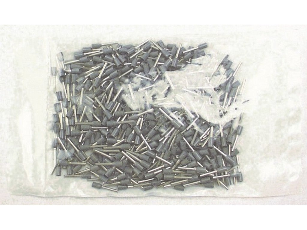 Terminal tube insulated gray 0.75mm-L10mm; bag w/500pcs.