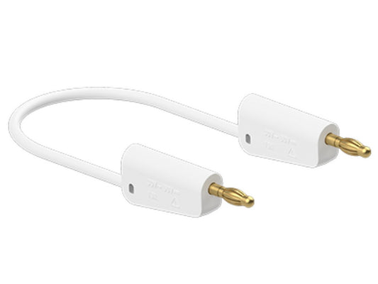 Silicone test lead 1mm 50cm WHITE LK-4A-S10 19A 30V AC/60V DC Gold-plated connector