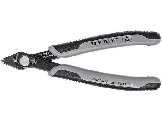Electronics diagonal cutter ESD 125mm w/PVC on handle burnished