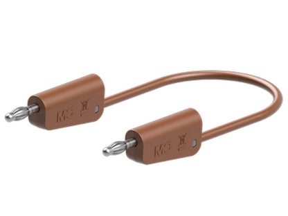 Silikon testledning 1mm 100cm BRUN LK-4N-S10 19A 30V AC/60V DC nikkelbelagt plugg