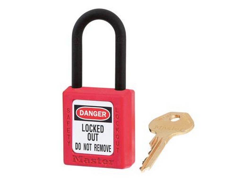 MasterLock Zenex Hængelås KOMPOSIT RØD Key different/key containing - 38x38mm-bøjle Ø6mm