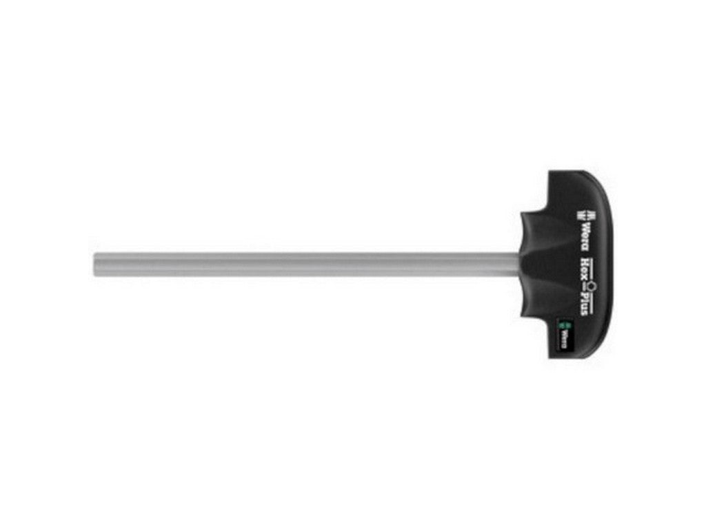 Wera Hex-Plus unbrakonøgle SW4x150mm med ergonomisk sort T-greb til stor kraftoverførsel.