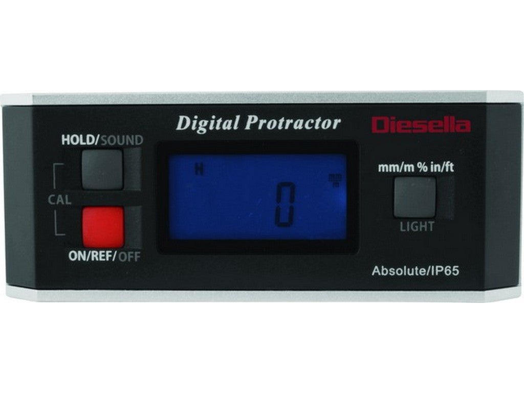 Digital spirit level 2 decimal places 4x90°x0.1° LCD display & IP65