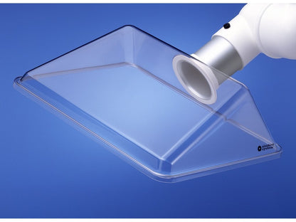 Suction screen square transparent 420 x 320 w/white flange