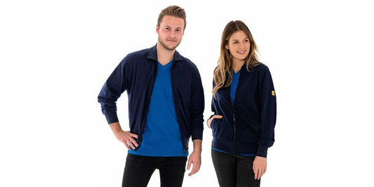 Jakke Sweat ESD m/glidelås marineblå størrelse 2XL
