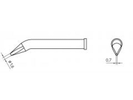 XT-AX Loddespiss 1,6x0,7mm