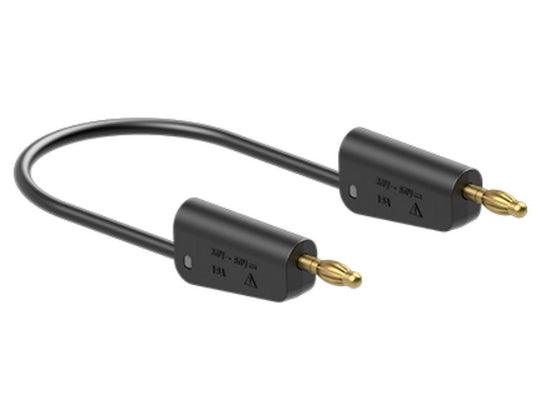 Silicone test lead 2.5mm 25cm BLACK LK-4A-S25 32A 30V AC/60V DC gold-plated connector