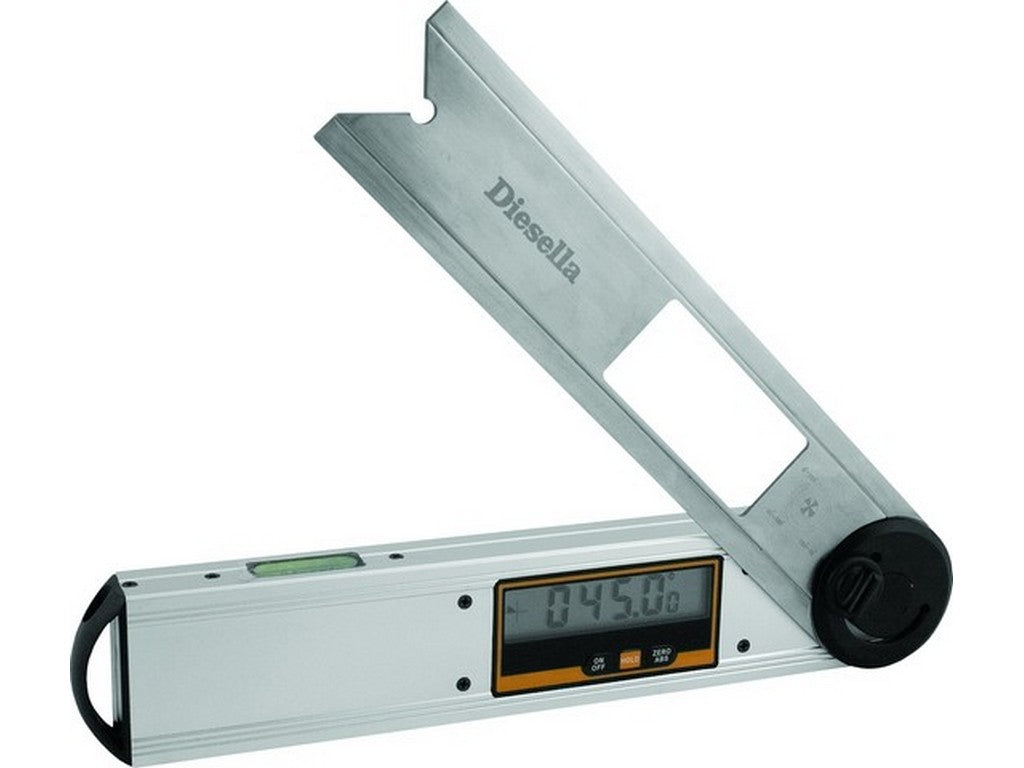 Digital protractor 0-360° 230 mm x 230 mm. Resolution 0.05°