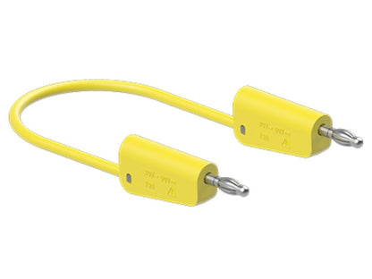 Silikon testledning 1mm 200cm GUL LK-4N-S10 19A 30V AC/60V DC nikkelbelagt plugg