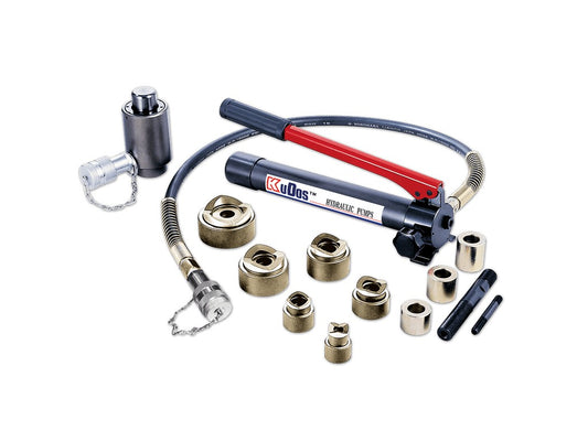 Hole punch set complete steel 3.2mm/stainless 1.6mm, M16/M20/M25/M32/M40/M50