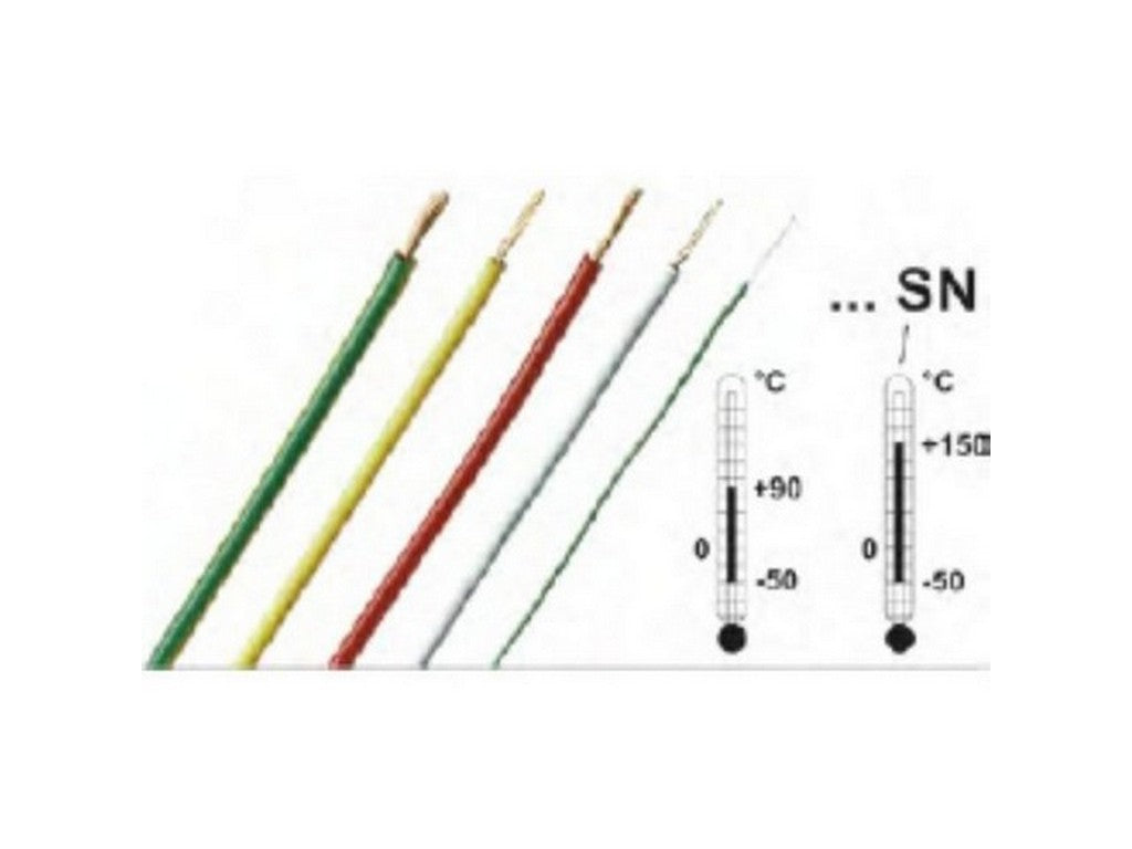 Ledning Sili-1V 1mm² gul/grøn 100m  1500V 19A