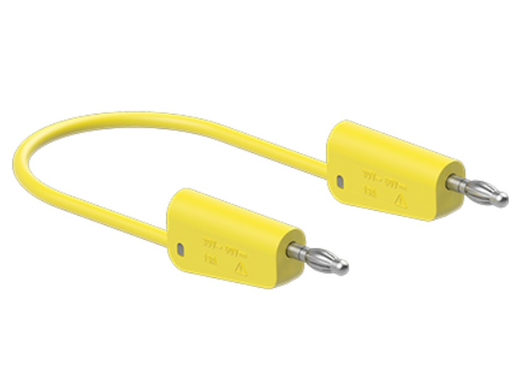 Silicone test lead 1mm 100cm YELLOW LK-4N-S10 19A 30V AC/60V DC nickel-plated plug