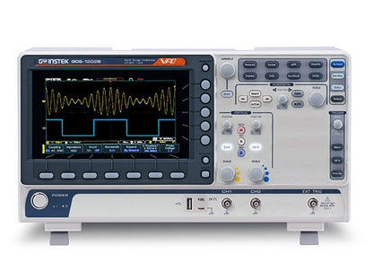 GW-DS Oscilloscope 2CH 100MHz 1GSa/s front view med skærm og knapper