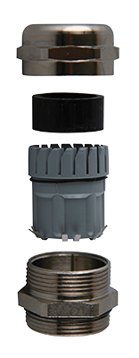 Kabelgjennomføring messing EMC M16; Ø4-9,5mm; m/lamellinnsats IP68