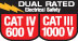 Power Tangamp. 1000A AC/DC 1000V AC/DC - 1000kW - Cos-phi Cat IV 600V / Cat III 1000V