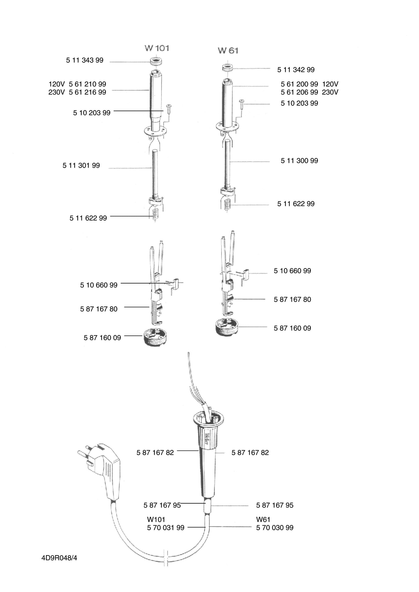 Loddebolt W101H 100W/230V