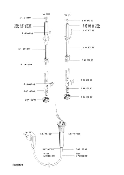 Loddebolt W101H 100W/230V