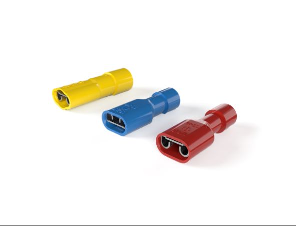 Flat connector insulated red 0.25-1.5mm 2.8x0.8mm